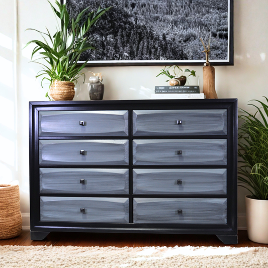 Black Dresser with Grey Drawer Fronts - Image 1