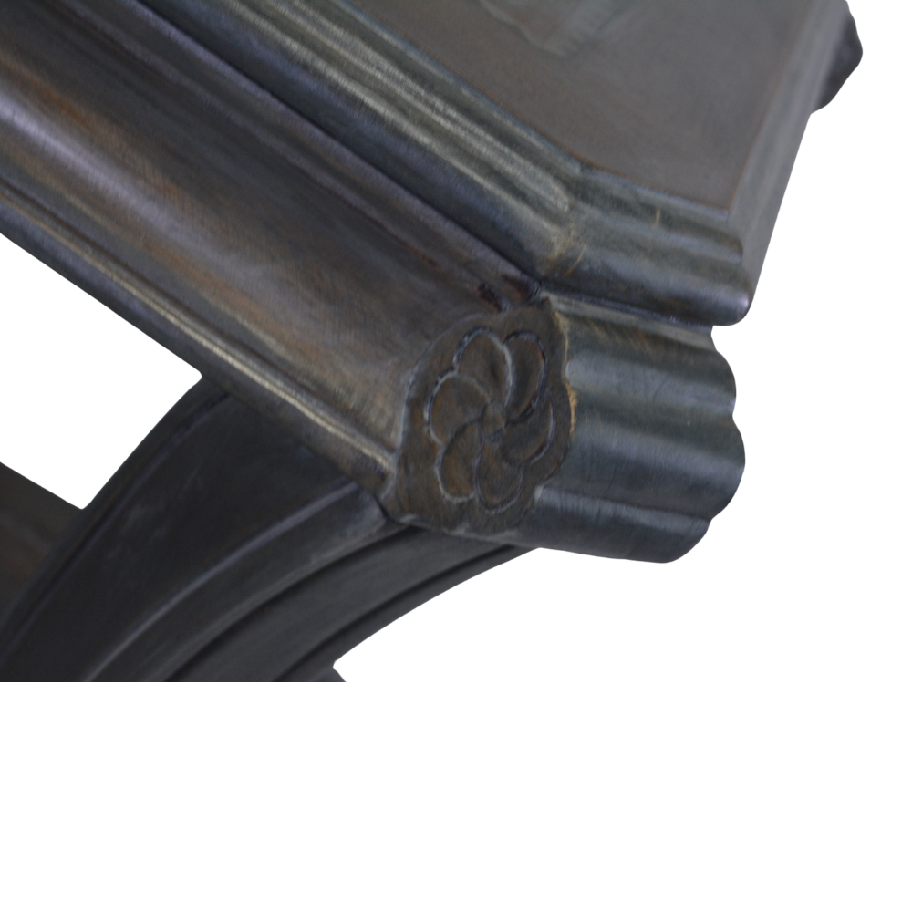 Stone Grey Side Table with Glass Top - Image 2