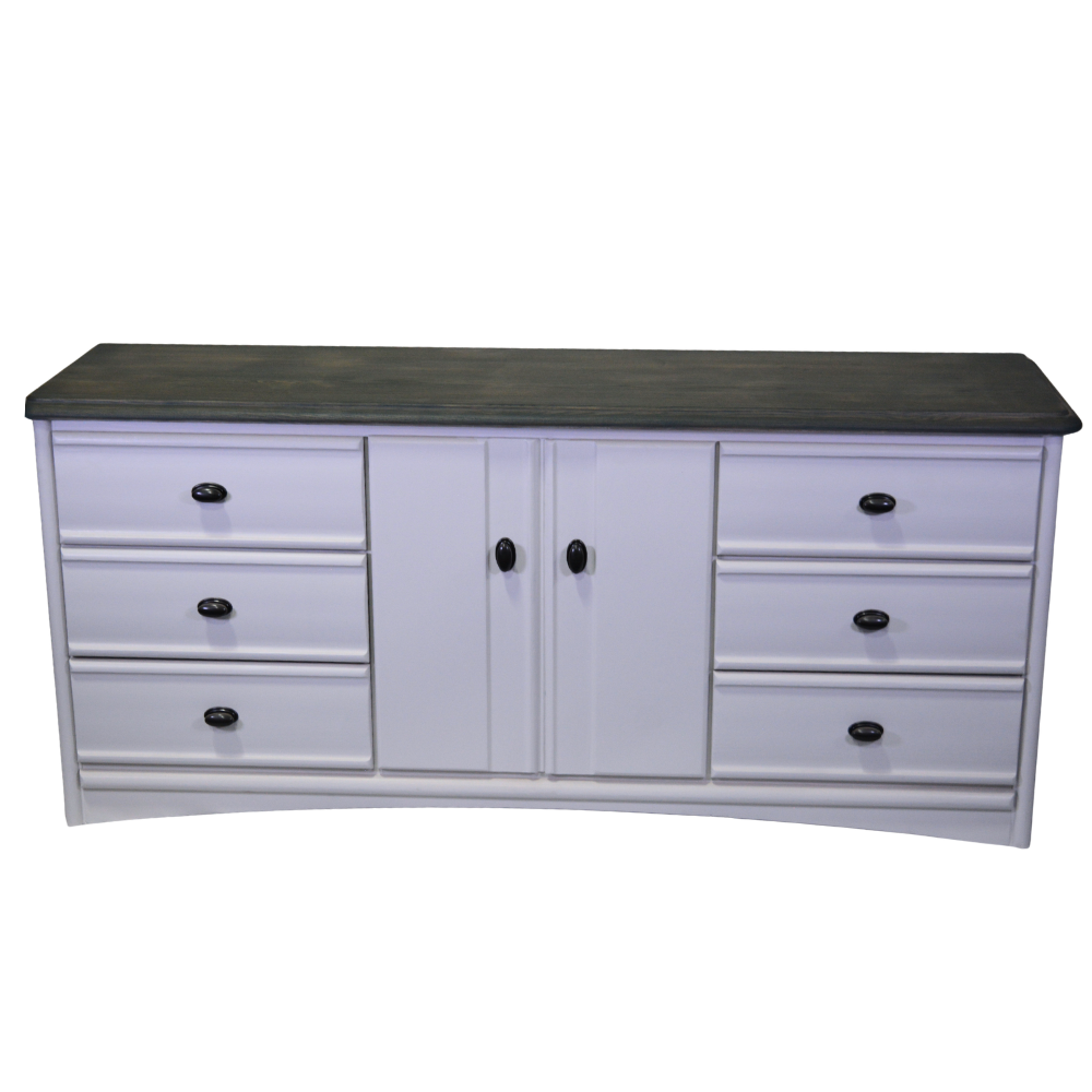 White Dresser with Black Handles - Image 2