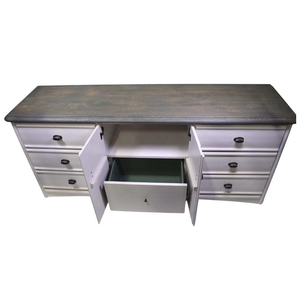 White Dresser with Black Handles - Image 3