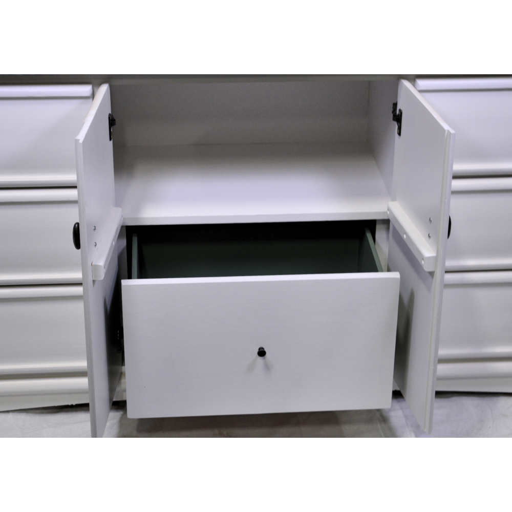 White Dresser with Black Handles - Image 5