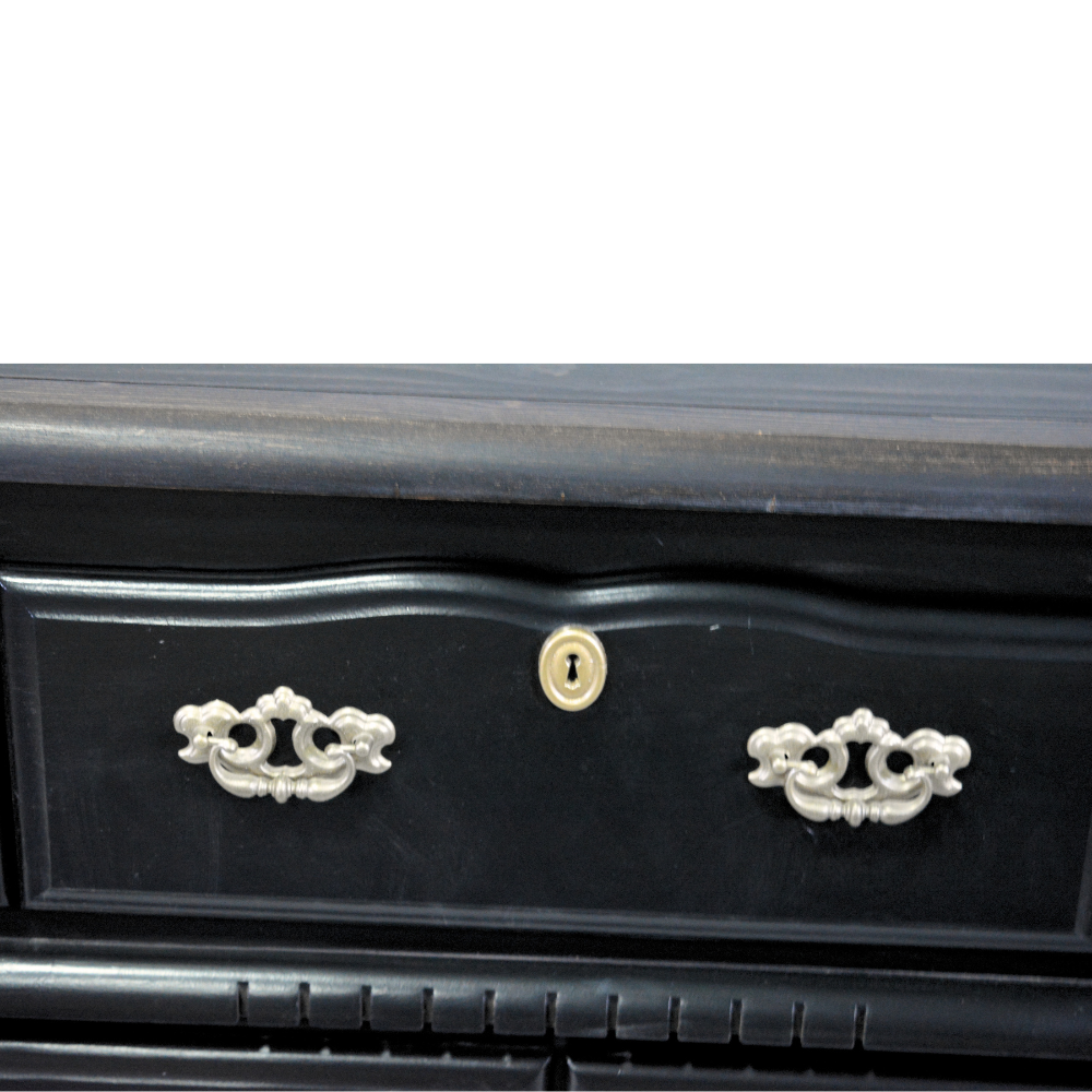 Black Seven-Drawer Dresser with Gold Hardware - Image 4