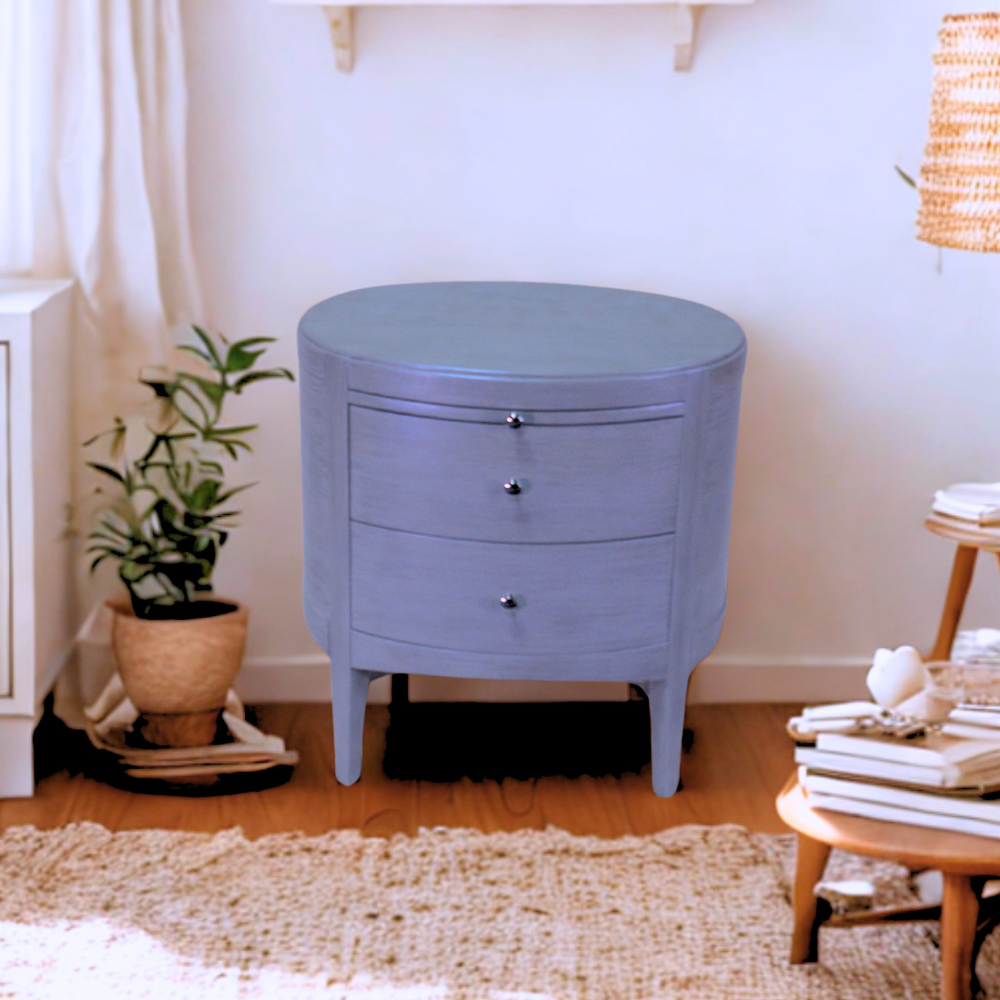Light Grey Oval Side Table