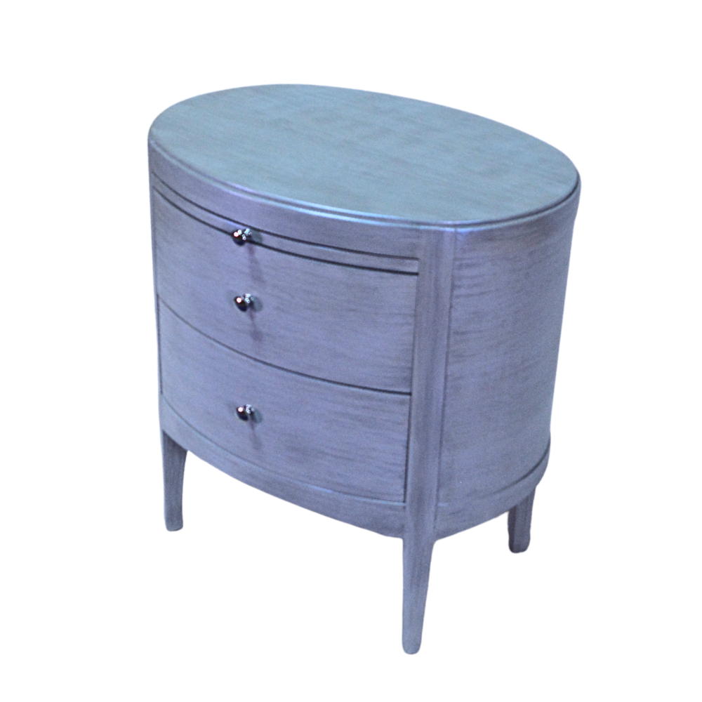 Light Grey Oval Side Table