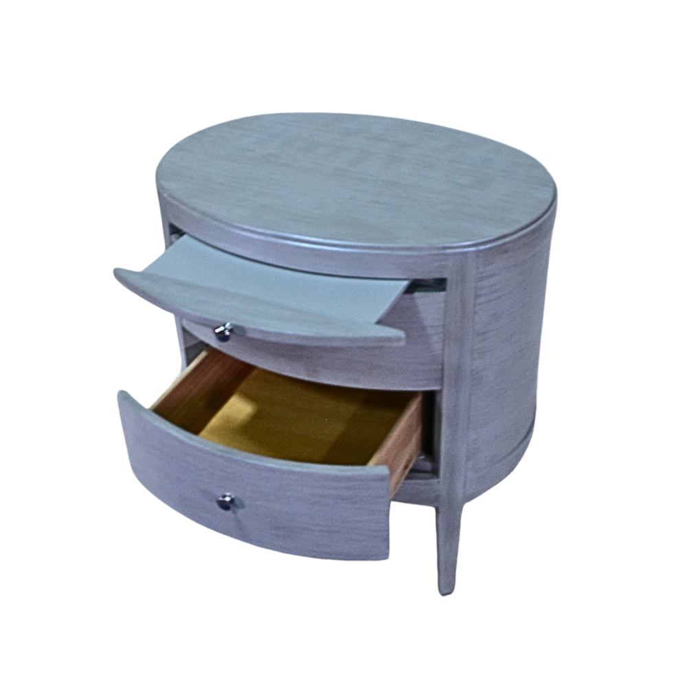 Light Grey Oval Side Table