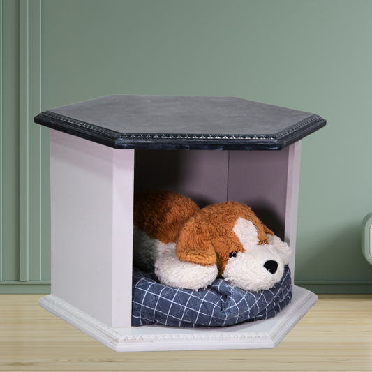 White Hexagon Side Table Dog Bed - Image 2