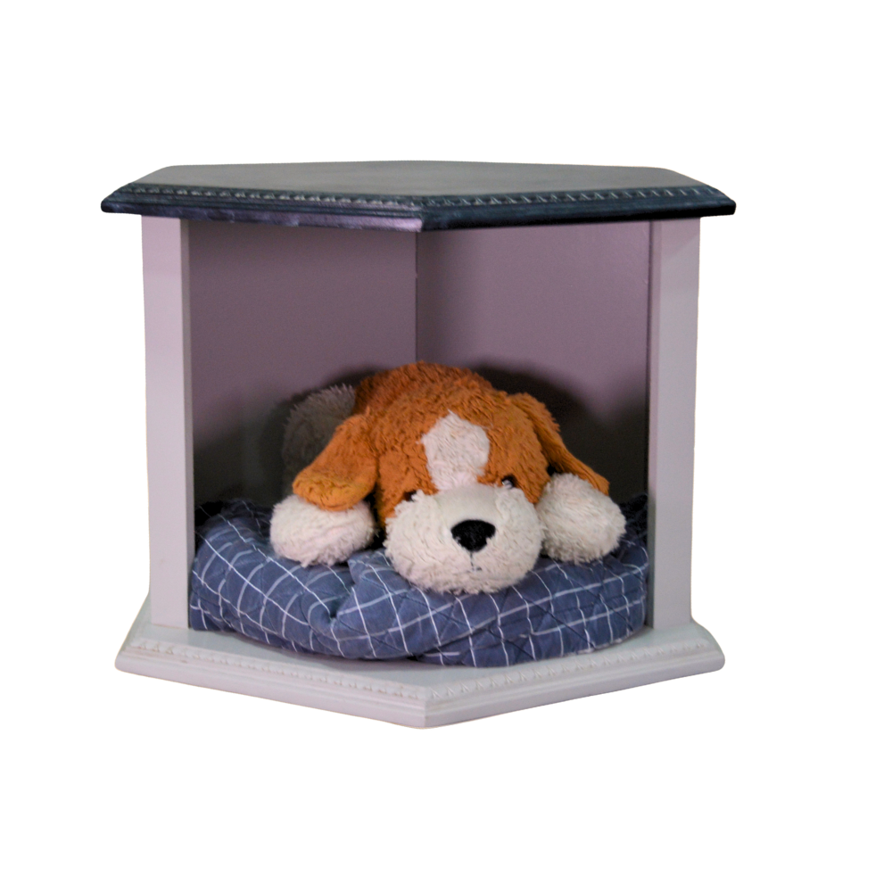 White Hexagon Side Table Dog Bed - Image 3