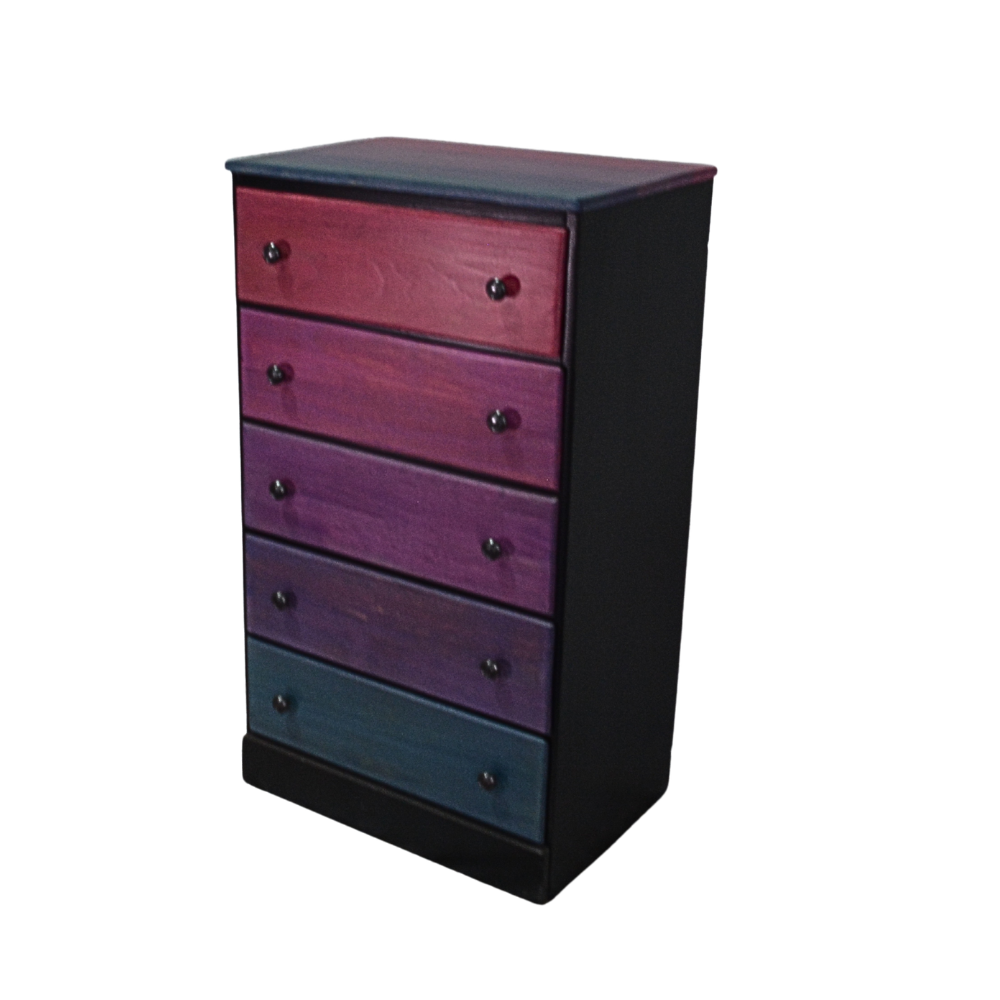 Purple Gradient Marble-Pattern Cabinet