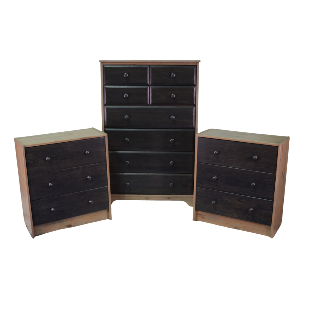 Tall Light and Dark Wood Dresser - Image 3