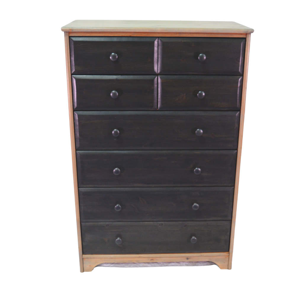 Tall Light and Dark Wood Dresser - Image 1