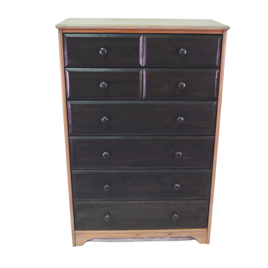 Tall Light and Dark Wood Dresser - Image 1